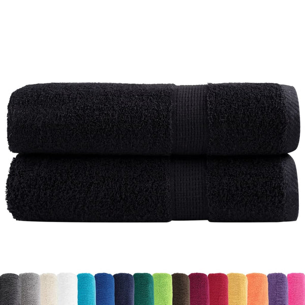 Premium Badetücher SOLUND 2 Stk. Schwarz 100x150 cm 600 g/m²