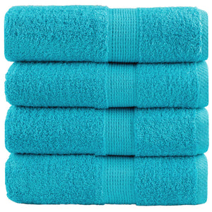 Premium Waschhandtücher SOLUND 4 Stück Türkis 30x30 cm 600 g/m²