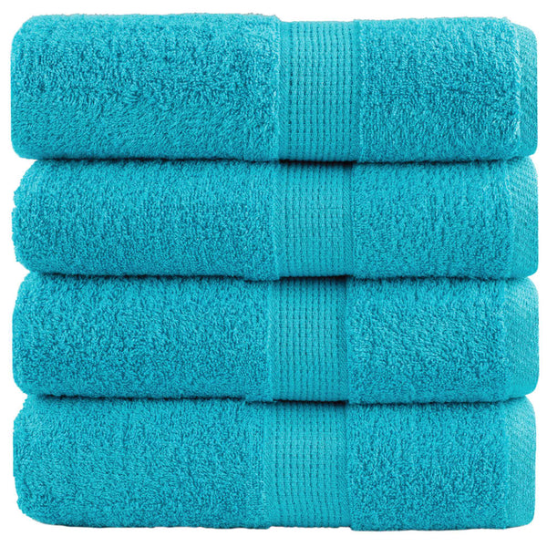 Premium Waschhandtücher SOLUND 4 Stück Türkis 30x30 cm 600 g/m²