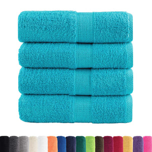 Premium Waschhandtücher SOLUND 4 Stück Türkis 30x30 cm 600 g/m²