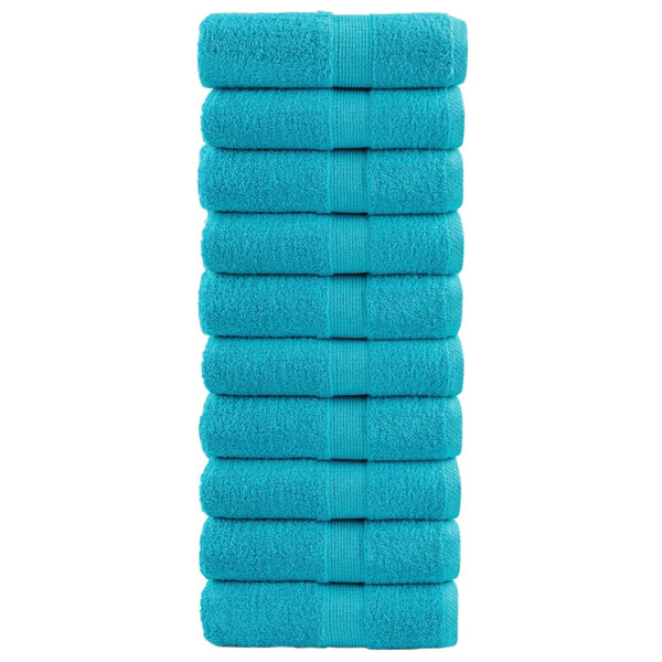 Premium Waschhandtücher SOLUND 10 Stück Türkis 30x30 cm 600 g/m²