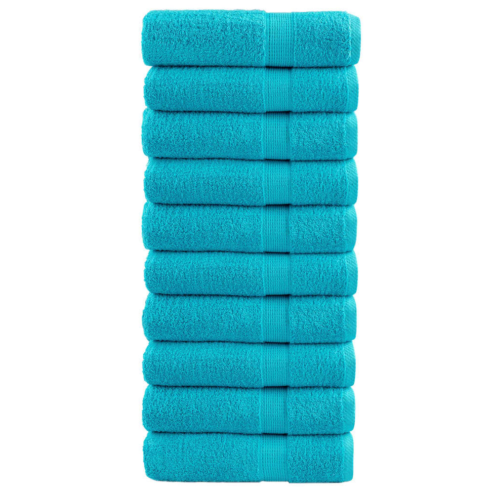 Premium Badetücher SOLUND 10 Stk. Türkis 100x150 cm 600 g/m²