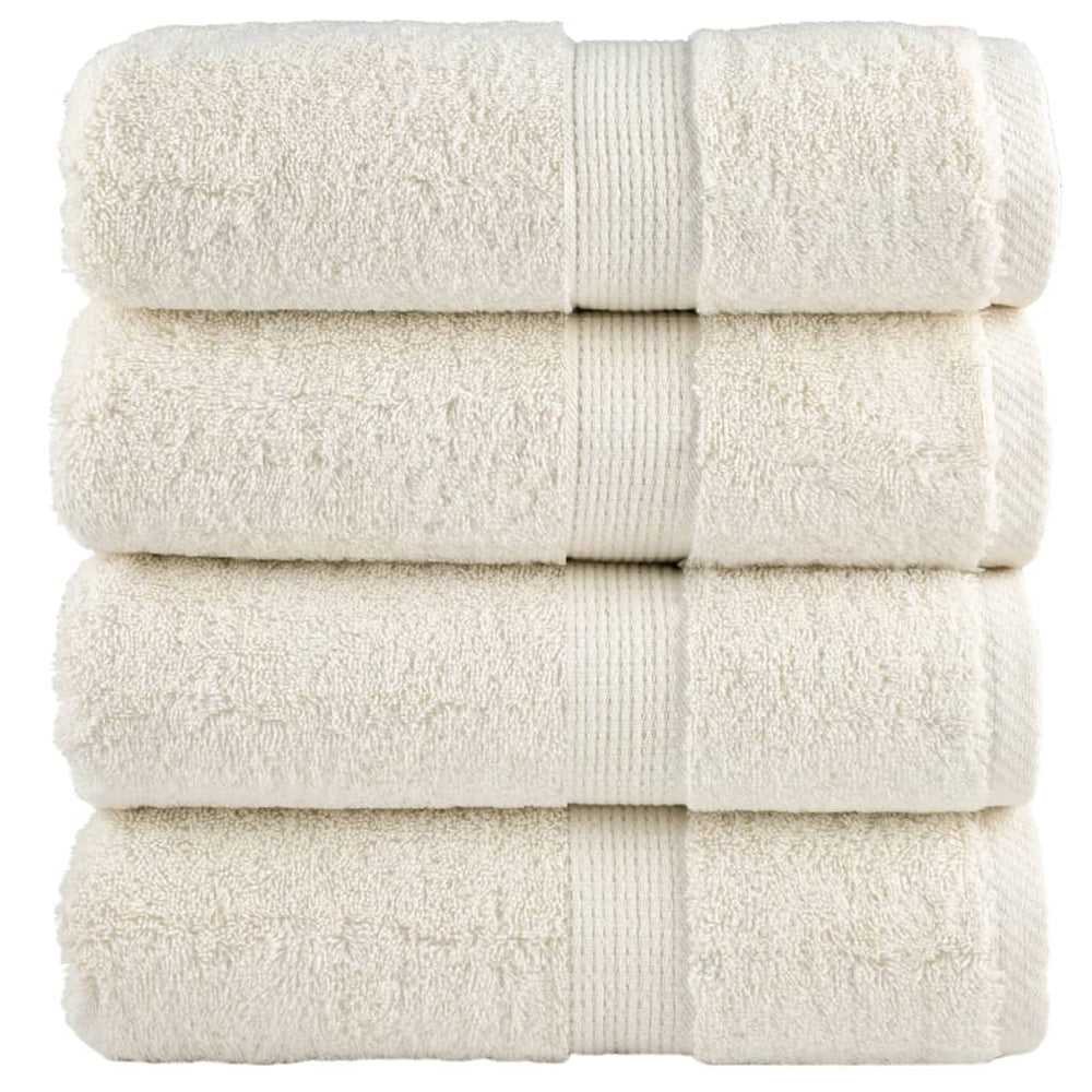Premium Waschhandtücher SOLUND 4 Stück Creme 30x30 cm 600 g/m²