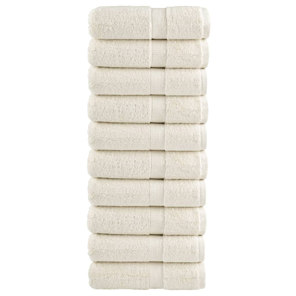 Premium Waschhandtücher SOLUND 10 Stück Creme 30x30 cm 600 g/m²