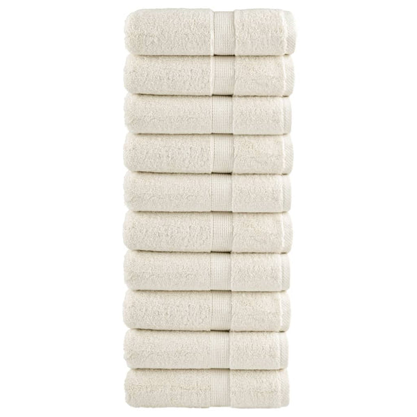 Premium-Gästetücher SOLUND 10 Stk. Cremeweiß 30x50 cm 600 g/m²