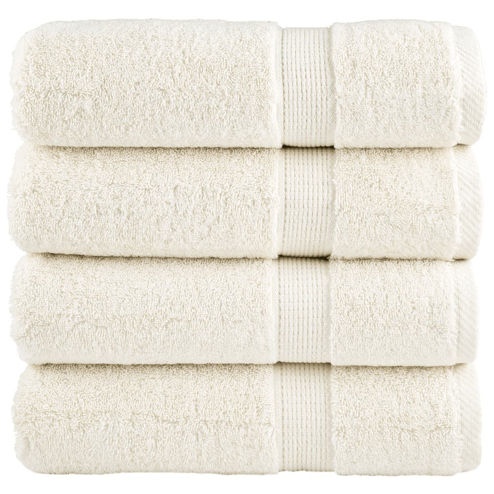 Premium Badetücher SOLUND 4 Stk. Creme 100x150 cm 600 g/m²