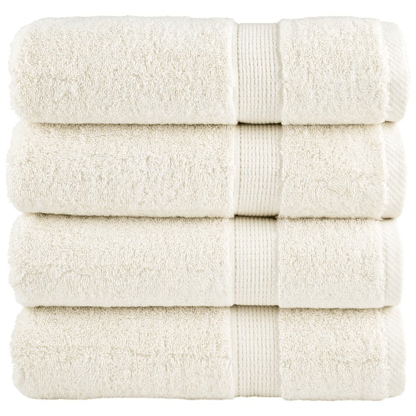 Premium Badetücher SOLUND 4 Stk. Creme 100x150 cm 600 g/m²
