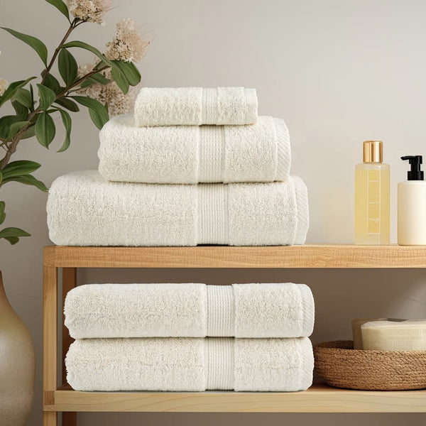Premium Badetücher SOLUND 4 Stk. Creme 100x150 cm 600 g/m²