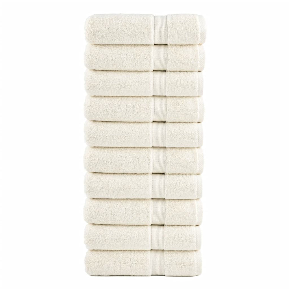 Premium Badetücher SOLUND 10 Stk. Creme 100x150 cm 600 g/m²