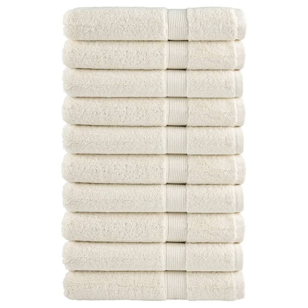 Premium-Handtücher SOLUND 10 Stk. Cremeweiß 100x200 cm 600 g/m²