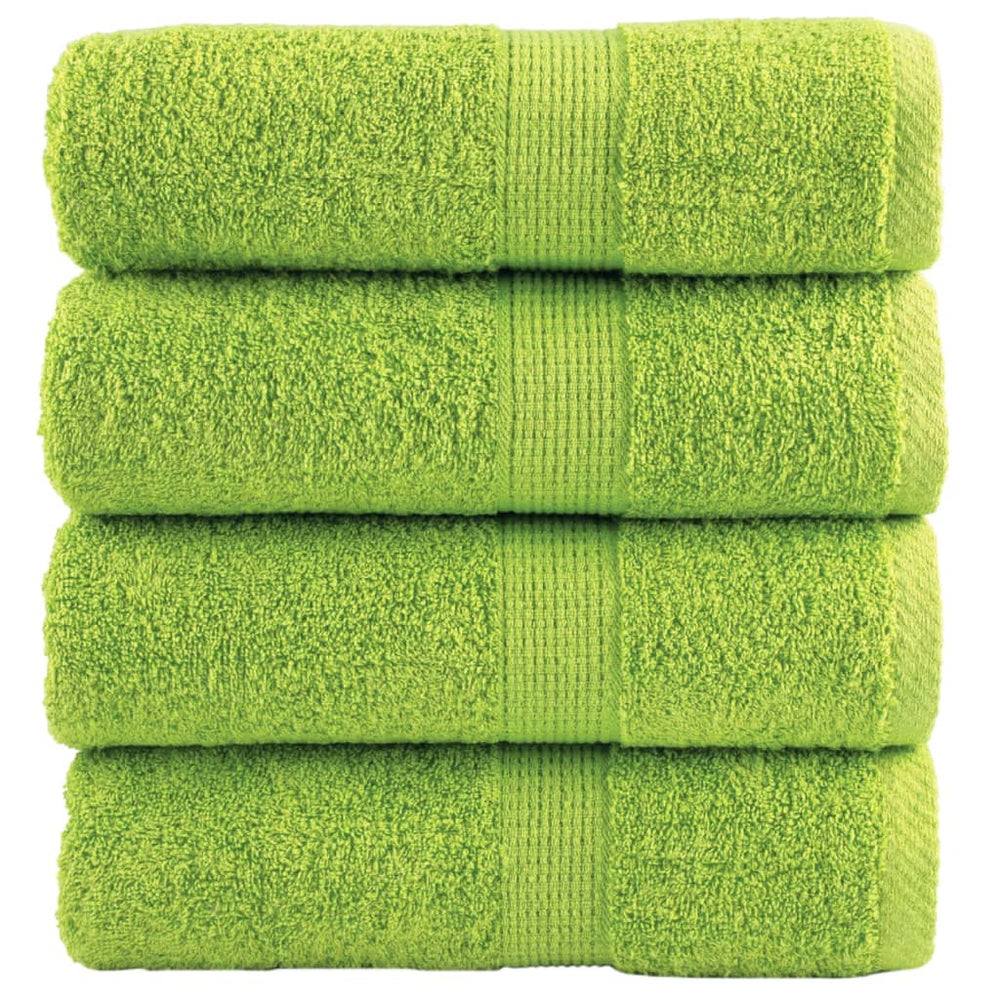 Premium Waschhandtücher SOLUND 4 Stück Apfelgrün 30x30 cm 600 g/m²