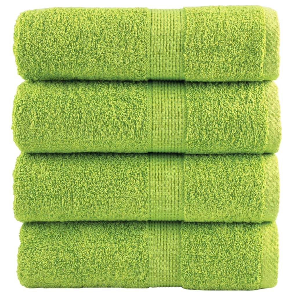 Premium Waschhandtücher SOLUND 4 Stück Apfelgrün 30x30 cm 600 g/m²