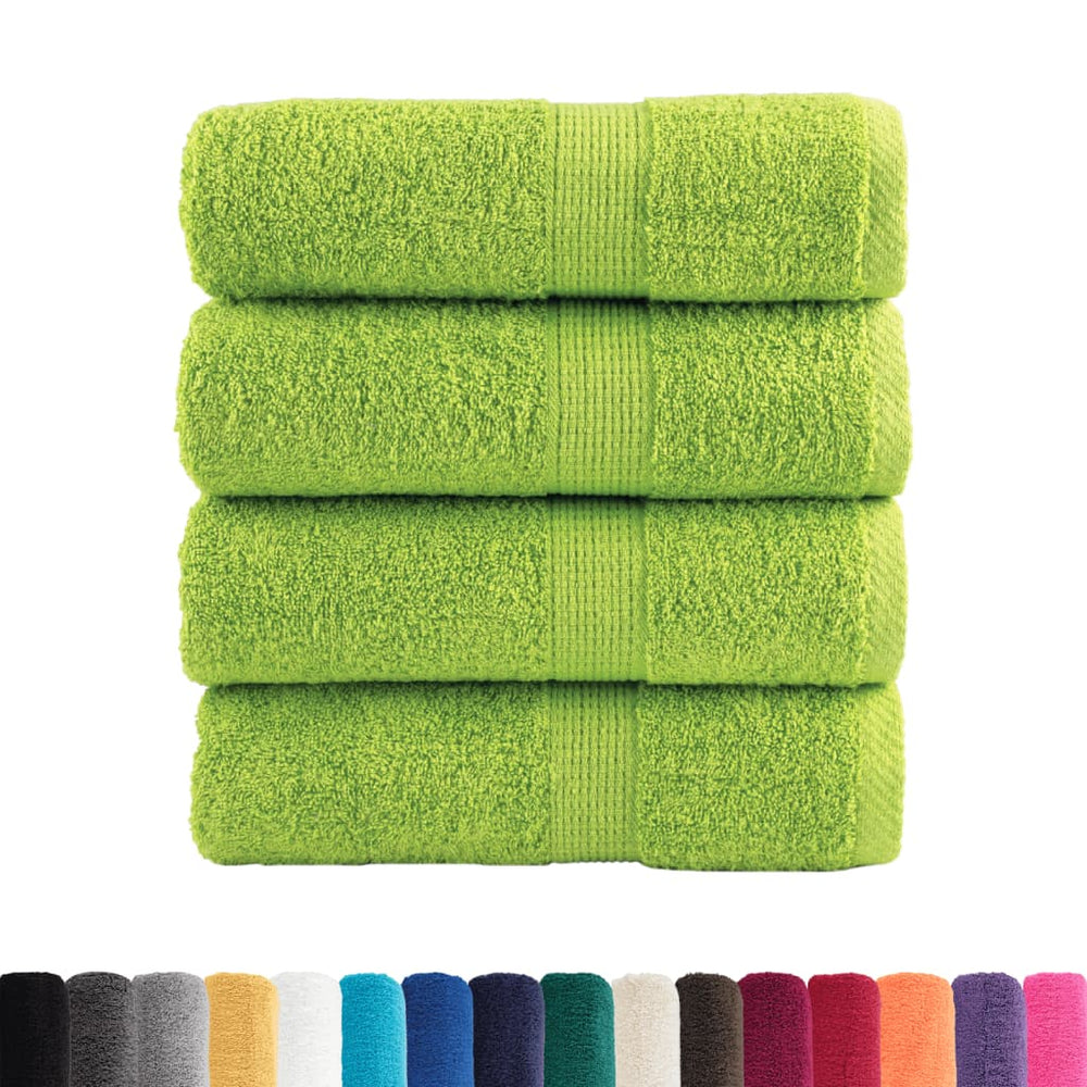 Premium Waschhandtücher SOLUND 4 Stück Apfelgrün 30x30 cm 600 g/m²