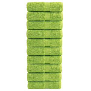 Premium-Gästetücher SOLUND 10 Stk. Apfelgrün 30x50 cm 600 g/m²