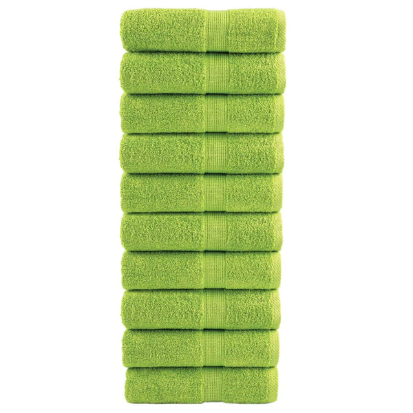 Premium-Gästetücher SOLUND 10 Stk. Apfelgrün 30x50 cm 600 g/m²