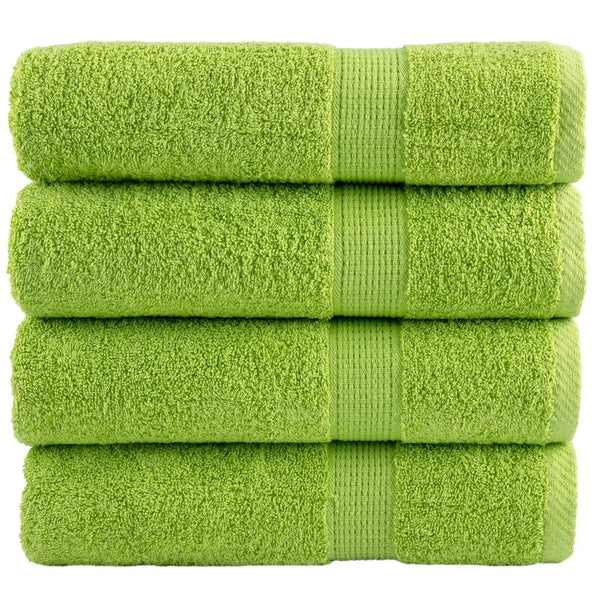 Premium-Duschtücher SOLUND 4 Stk. Apfelgrün 70x140 cm 600 g/m²