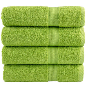 Premium Badetücher SOLUND 4 Stk. Apfelgrün 100x150 cm 600 g/m²