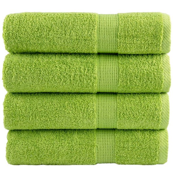 Premium Badetücher SOLUND 4 Stk. Apfelgrün 100x150 cm 600 g/m²