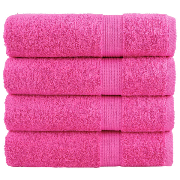 Premium Badetücher SOLUND 4 Stk. Rosa 100x150 cm 600 g/m²