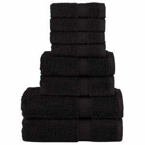 8 tlg. Premium-Handtuch-Set SOLUND Schwarz 600 g/m²