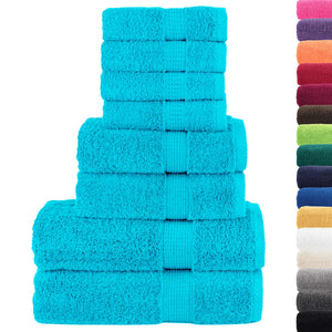 8 tlg. Premium-Handtuch-Set SOLUND Türkis 600 g/m²