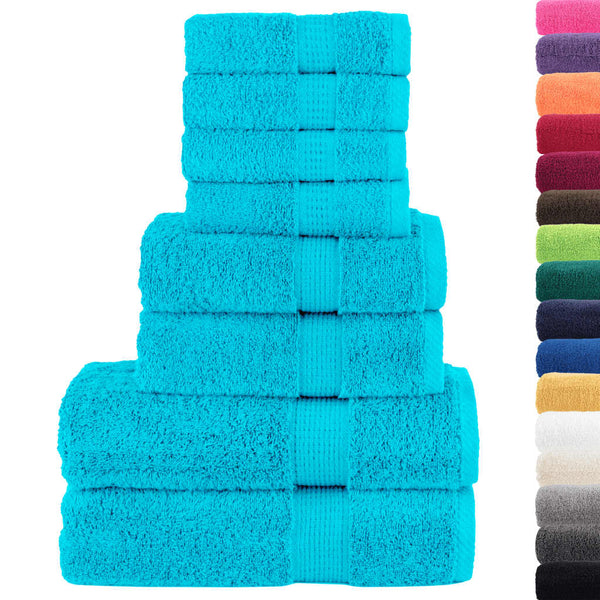 8 tlg. Premium-Handtuch-Set SOLUND Türkis 600 g/m²