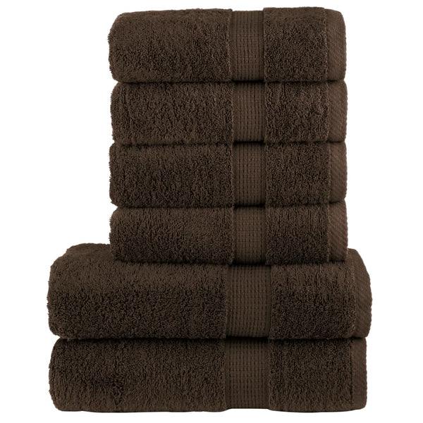 6 tlg. Premium-Handtuch-Set SOLUND Braun 600 g/m²