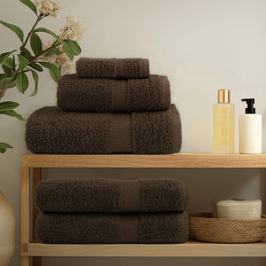 6 tlg. Premium-Handtuch-Set SOLUND Braun 600 g/m²