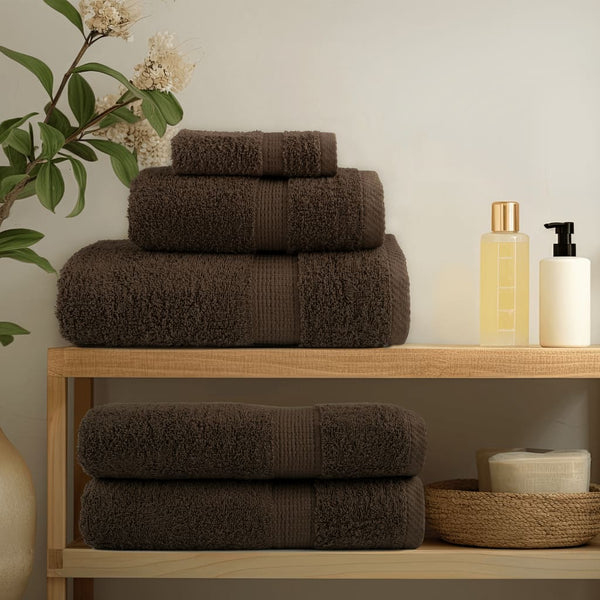 6 tlg. Premium-Handtuch-Set SOLUND Braun 600 g/m²