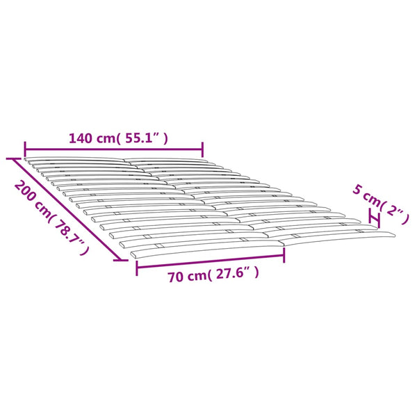 Lattenrost Ersatz 70x200 cm, 2er-Set