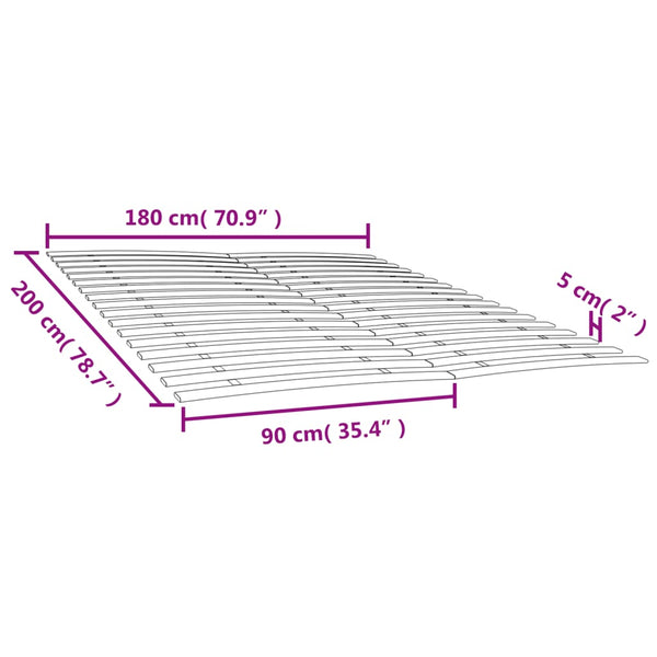 Lattenrost Ersatz 90x200 cm, 2er Set