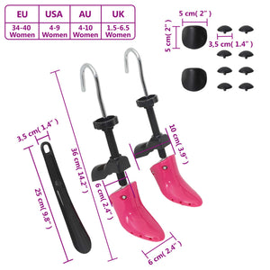 Schuhspanner mit Schuhanzieher Rosa EU 34-40 Kunststoff