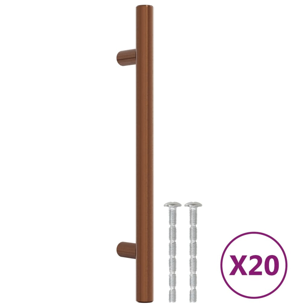 vidaXL Poignées de meuble 20 pcs Bronze 160 mm Acier inoxydable