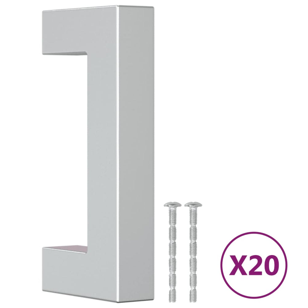 vidaXL Poignées de meuble 20 pcs Argenté 64 mm Acier inoxydable