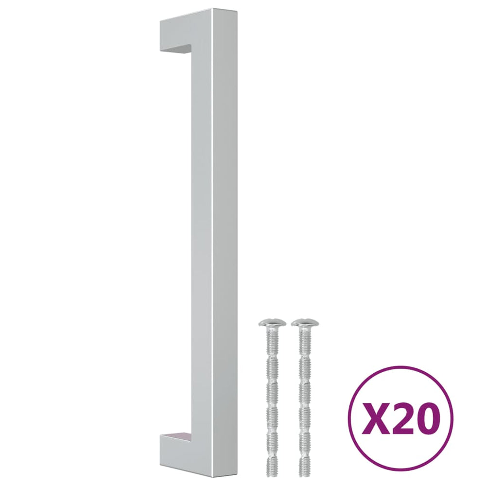 vidaXL Poignées de meuble 20 pcs Argenté 160 mm Acier inoxydable