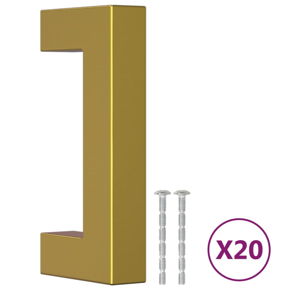 vidaXL Poignées de Meuble 20 pcs Doré 64 mm Acier Inoxydable
