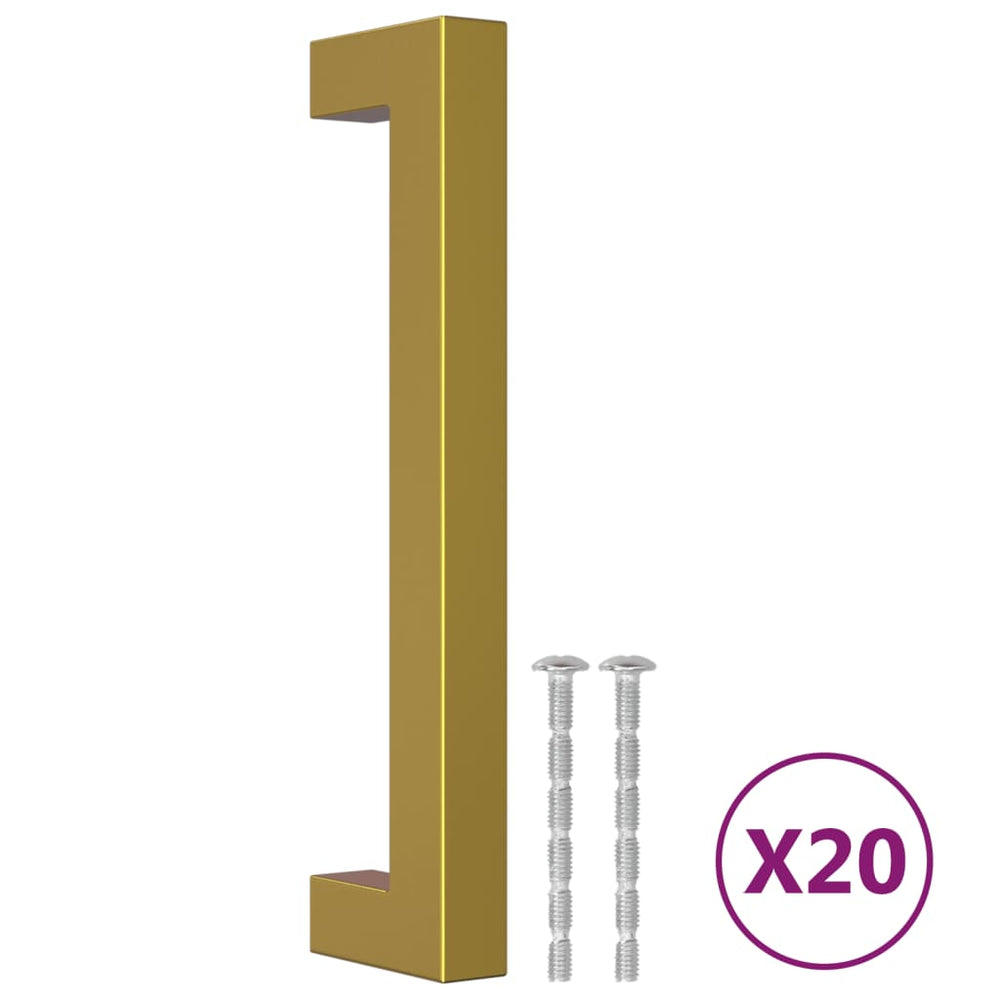 vidaXL Poignées de meuble 20 pcs Doré 128 mm Acier inoxydable