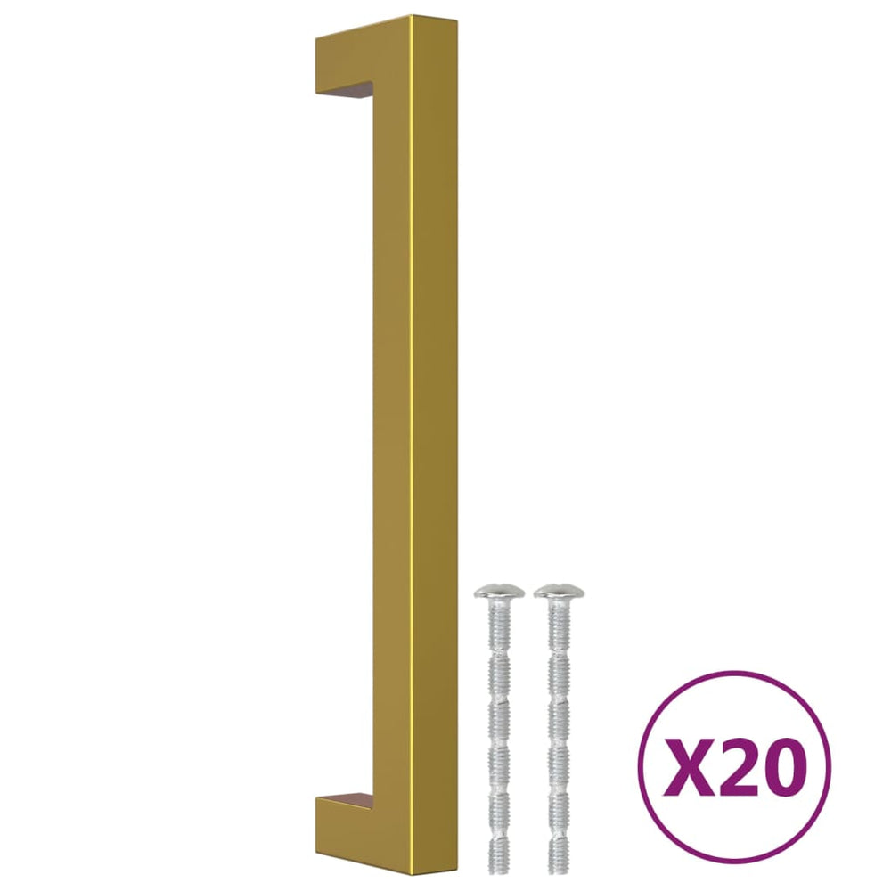 vidaXL Poignées de meubles 20 pcs Doré 160 mm Acier inoxydable