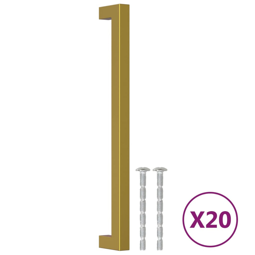 vidaXL Poignées de meubles 20 pcs Dorées 224 mm Acier inoxydable
