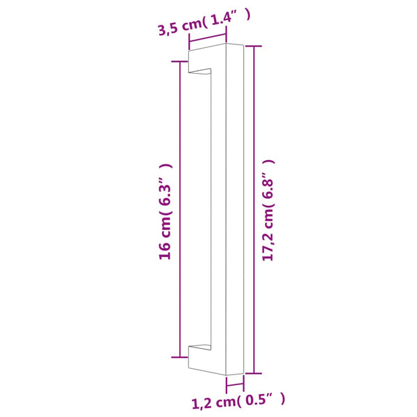 Möbelgriffe Schwarz 160mm Edelstahl - 20er Set