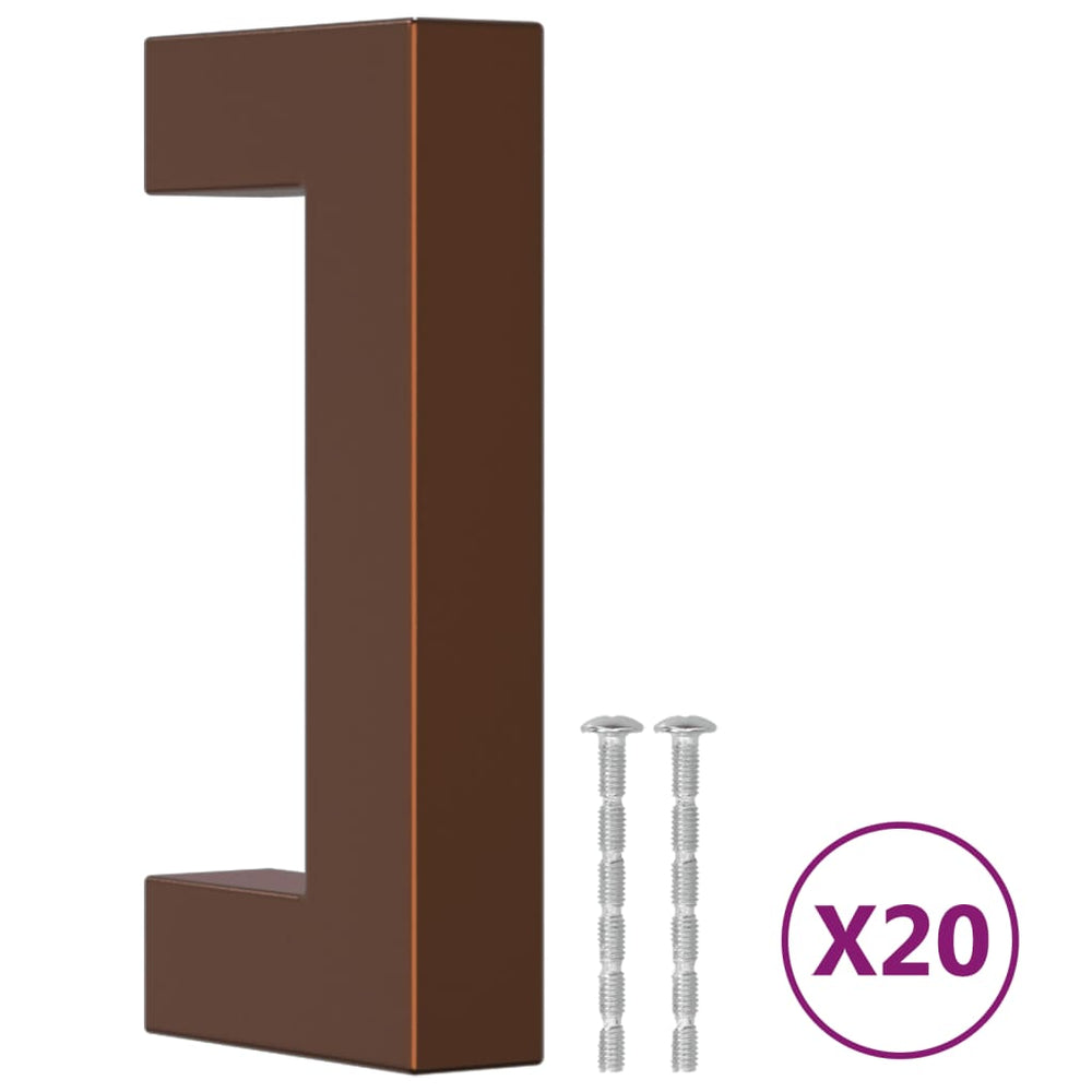 vidaXL Poignées de meubles 20 pcs Bronze 64 mm Acier inoxydable