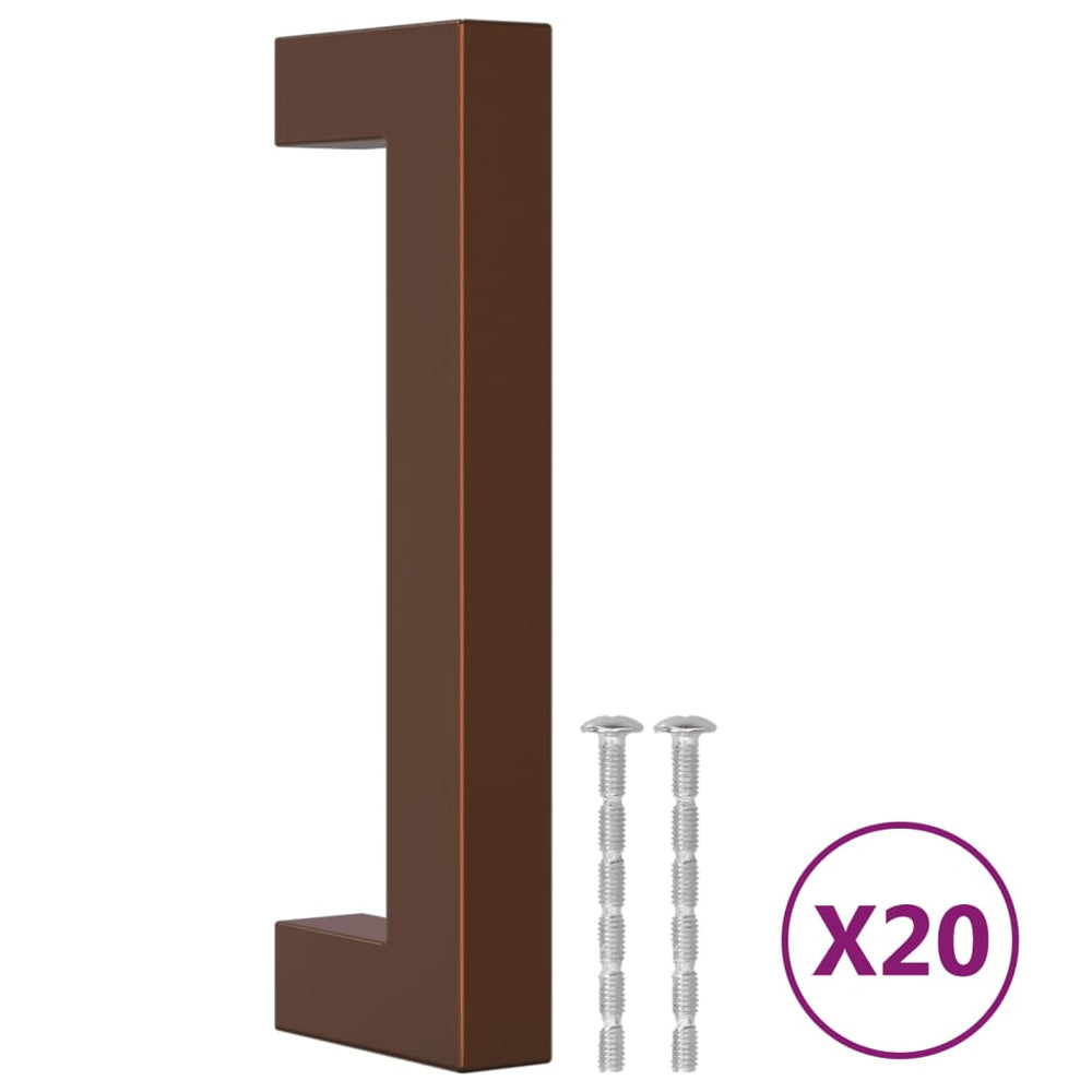 vidaXL Poignées de meuble 20 pcs Bronze 96 mm Acier inoxydable