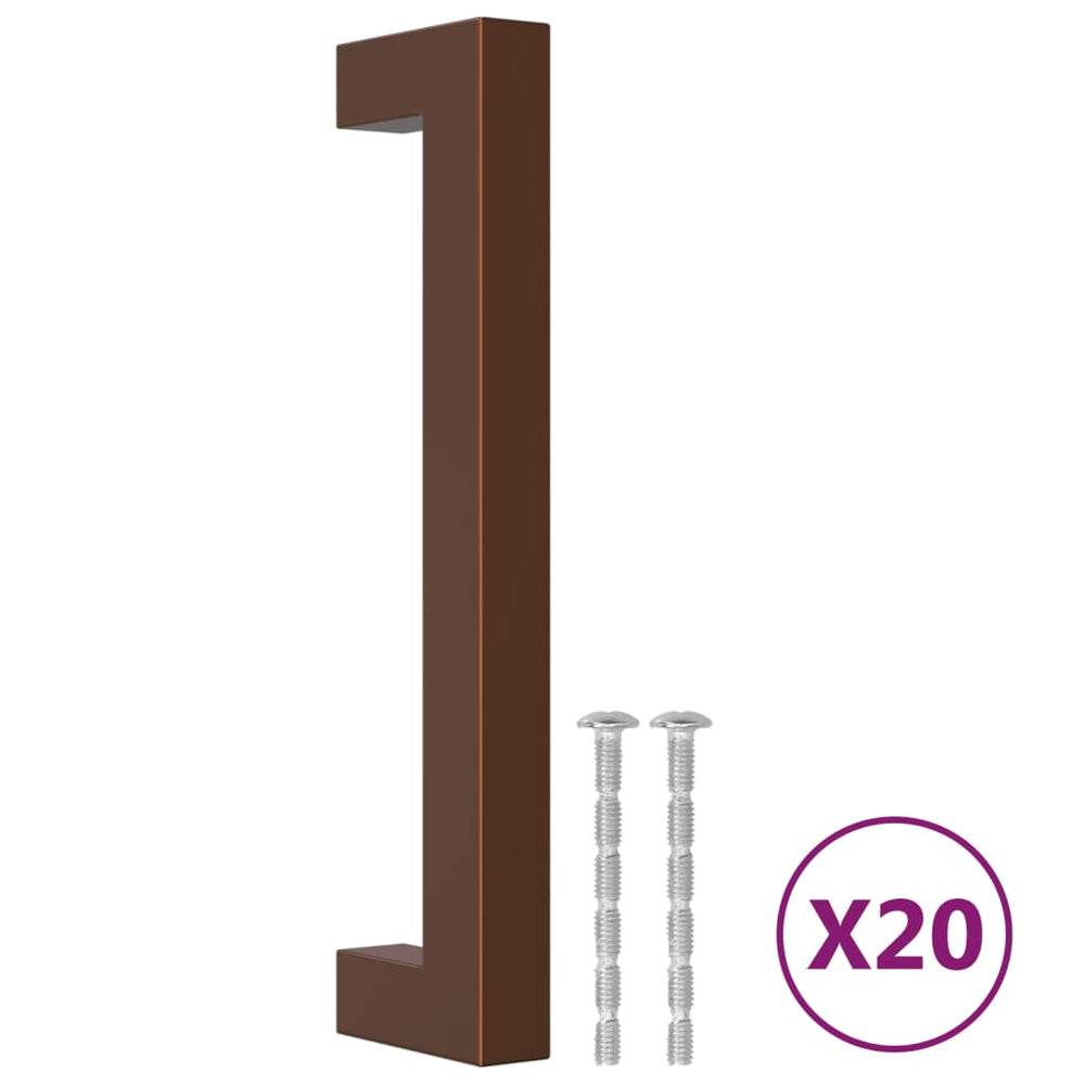 vidaXL Poignées de meuble 20 pcs Bronze 128 mm Acier inoxydable