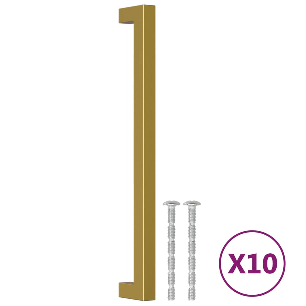 vidaXL Poignées de meubles 10 pcs Or 224 mm Acier inoxydable