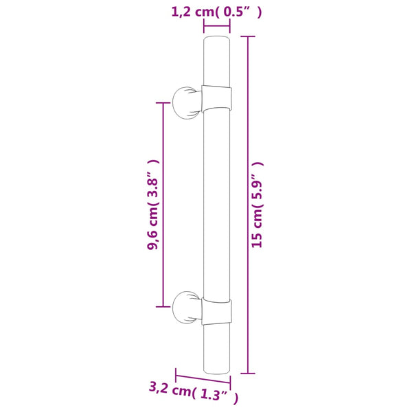 vidaXL Poignées de meuble 20 pcs Argenté 96 mm Acier inoxydable