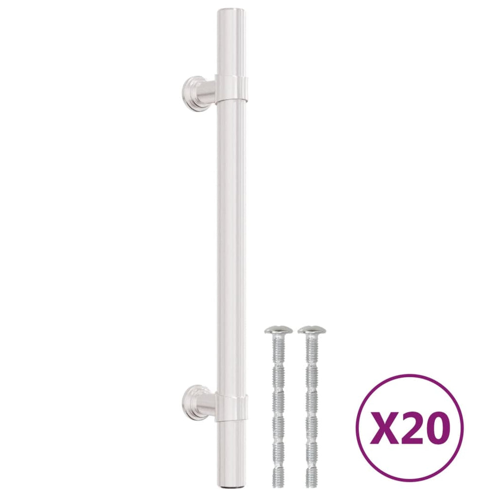 vidaXL Poignées de meuble 20 pcs Argent 128 mm Acier inoxydable