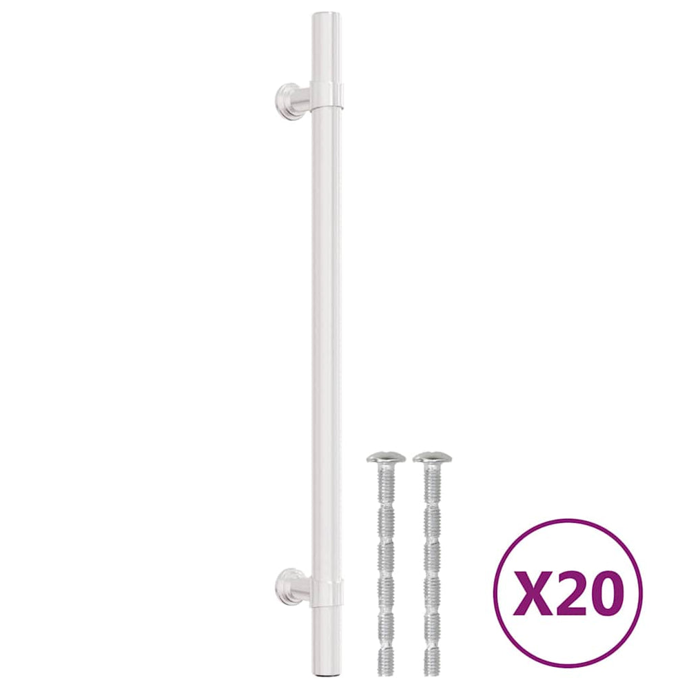 vidaXL Poignées de meubles 20 pcs Argent 192 mm Acier inoxydable