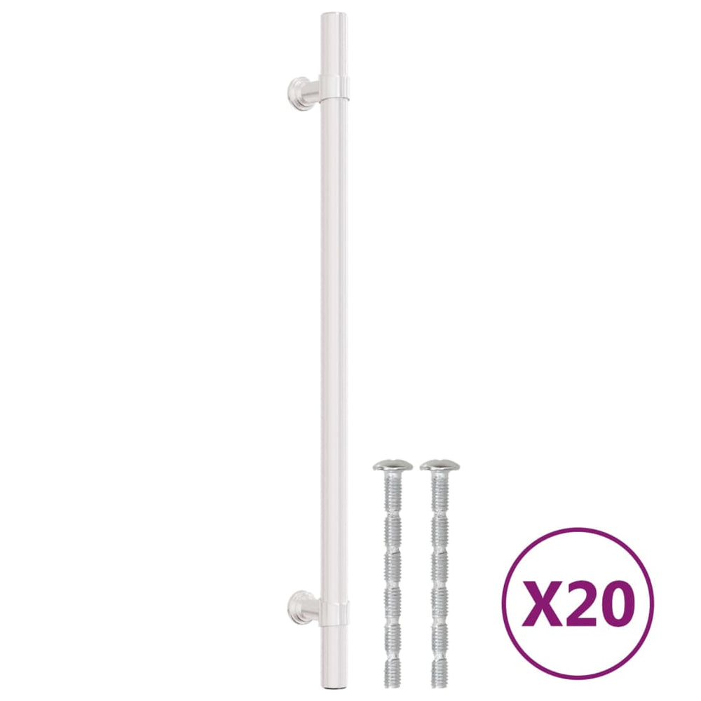 vidaXL Poignées de meuble 20 pcs Argenté 224 mm Acier inoxydable