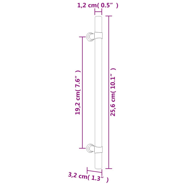 Möbelgriffe Schwarz Edelstahl 192mm, 20er-Set