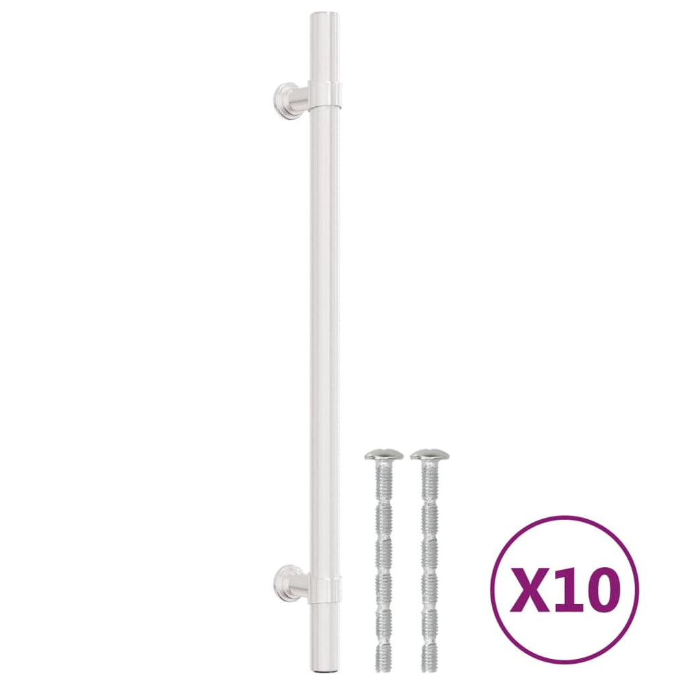 vidaXL Poignées de meuble 10 pcs Argenté 192 mm Acier inoxydable